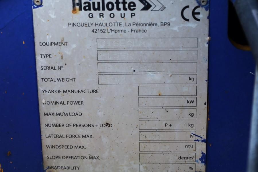 Haulotte H15SX Diesel, 4x4 Drive 15 Working Height, 500kg C