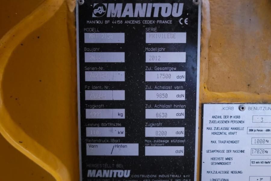 Manitou MRT2150 Privilege As-Is, Diesel, 4x4x4 Drive, 20.6