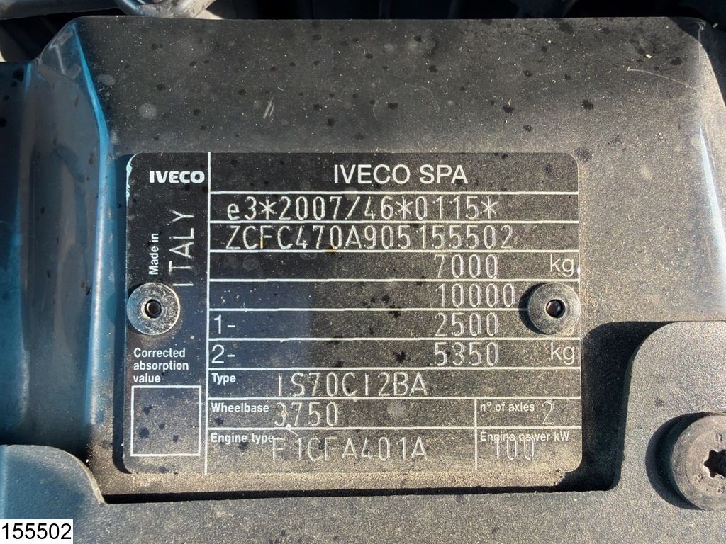 Iveco Daily 70-140 CNG EURO 6, CNG, Dhollandia, Manual transmission