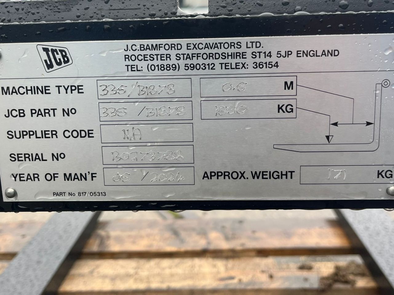 JCB Palletvorken 100x40x1070 met Giant aansluiting