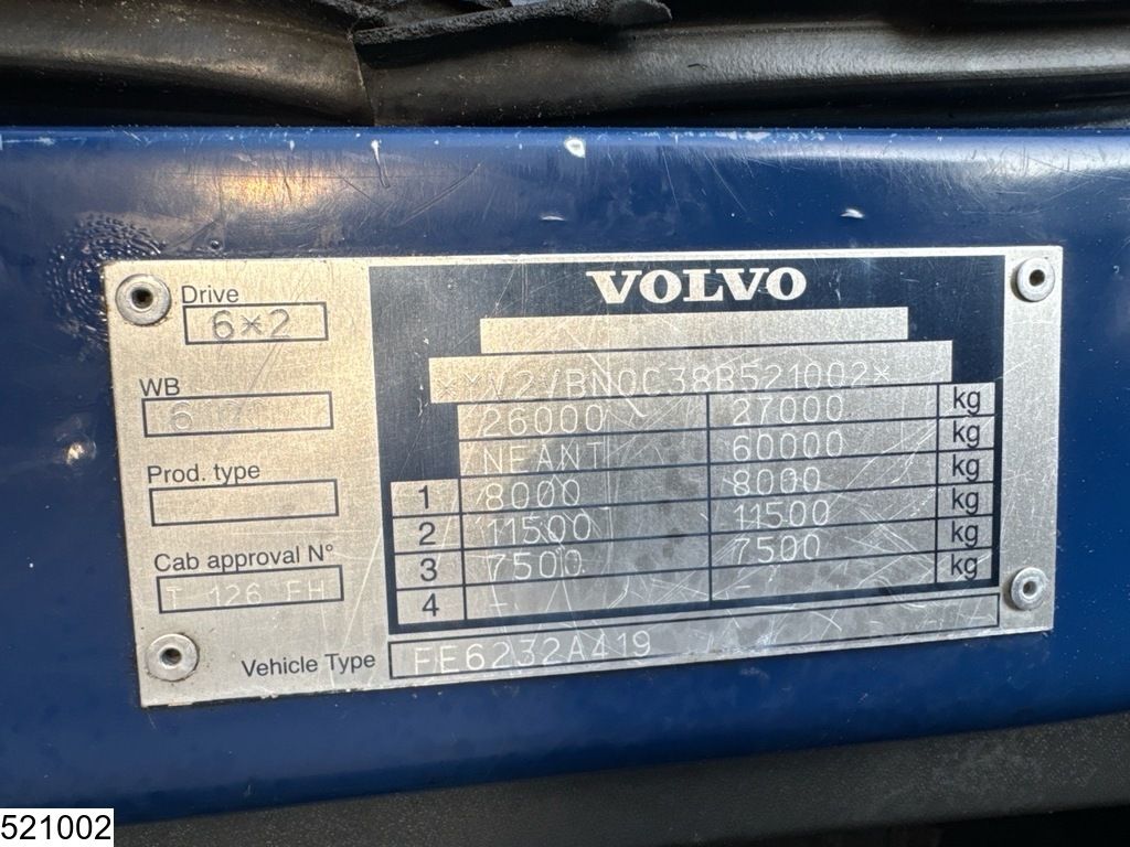 Volvo FE 320 6x2, EURO 4, Fassi, Manual transmission