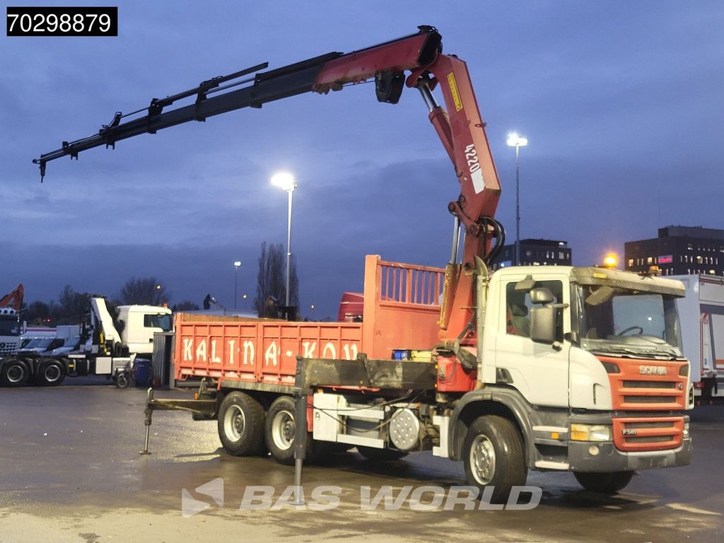 Scania P340 6X4 HMF 4220 K6 Crane Winch Tipper Full Steel Manual Gearbox