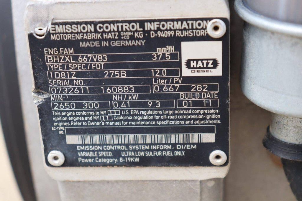 Motor HATZ 1D81Z Diesel 12.6pk 2011