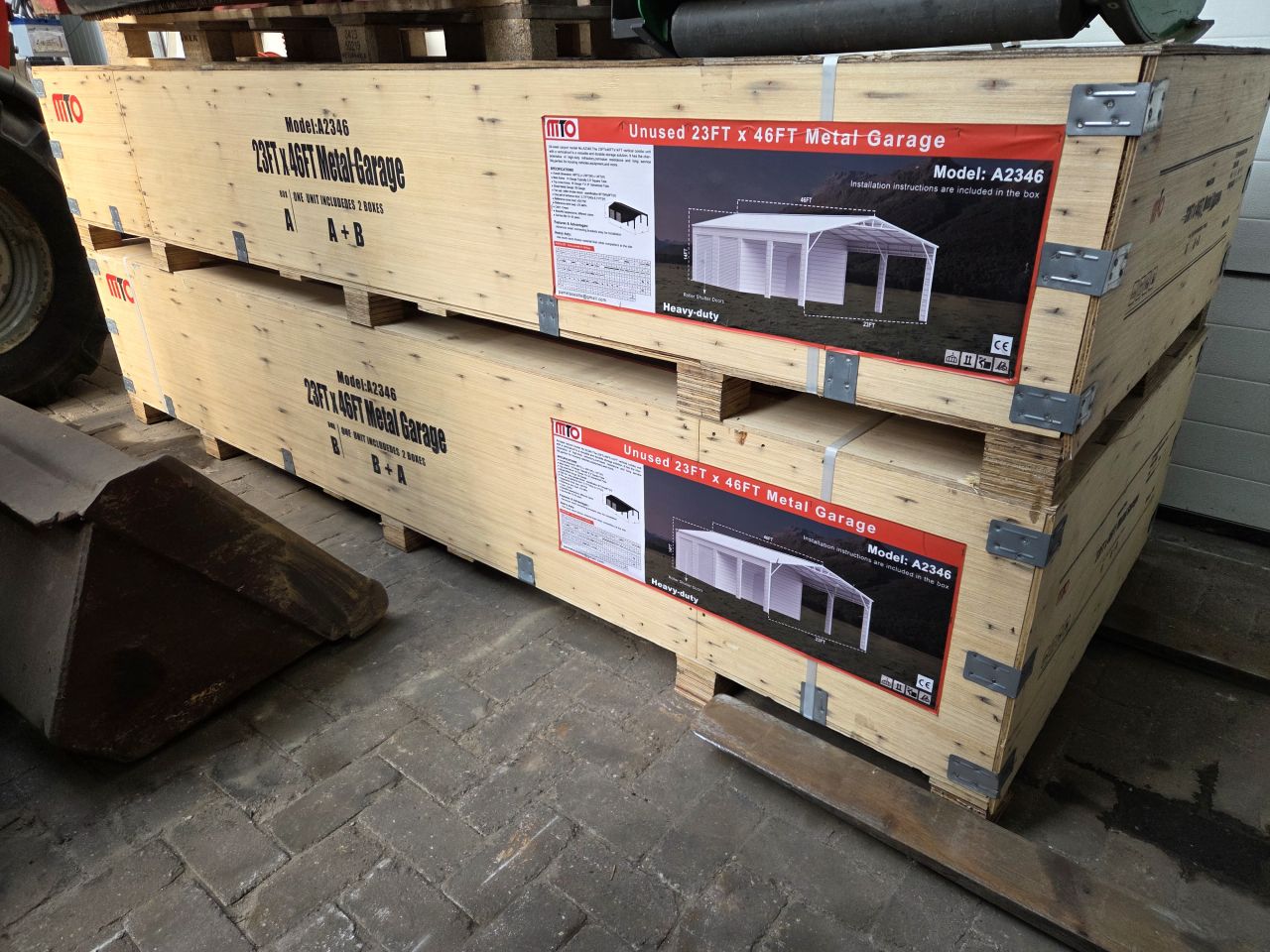 Loods met overkappingen 100m2 7x14M schuur tuinhuis