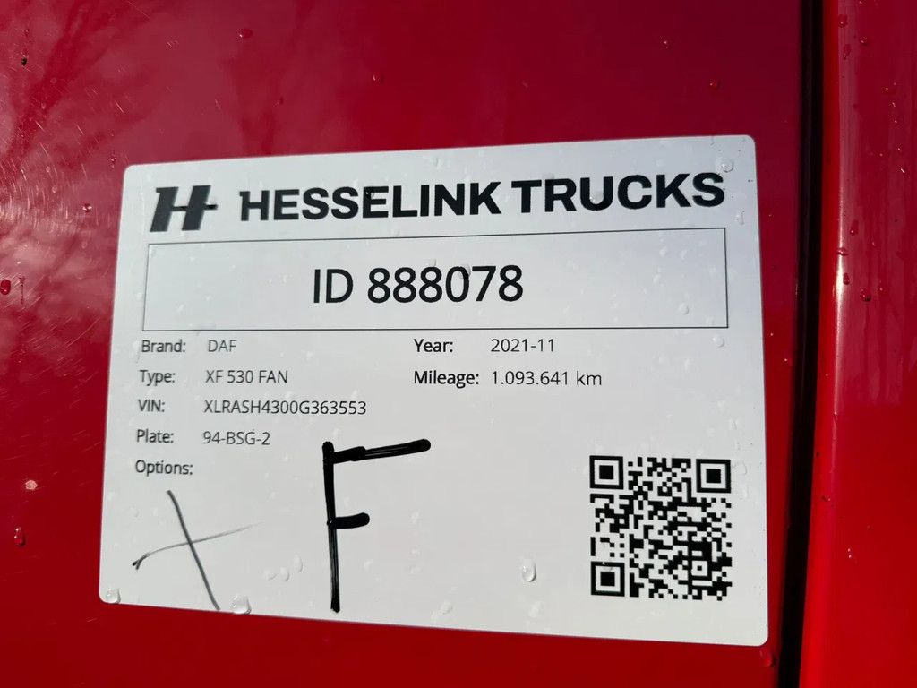 DAF XF 530 6X2 FAS Full air Alcoa Retarder Stuuras 7.6M Chassis NL-truck
