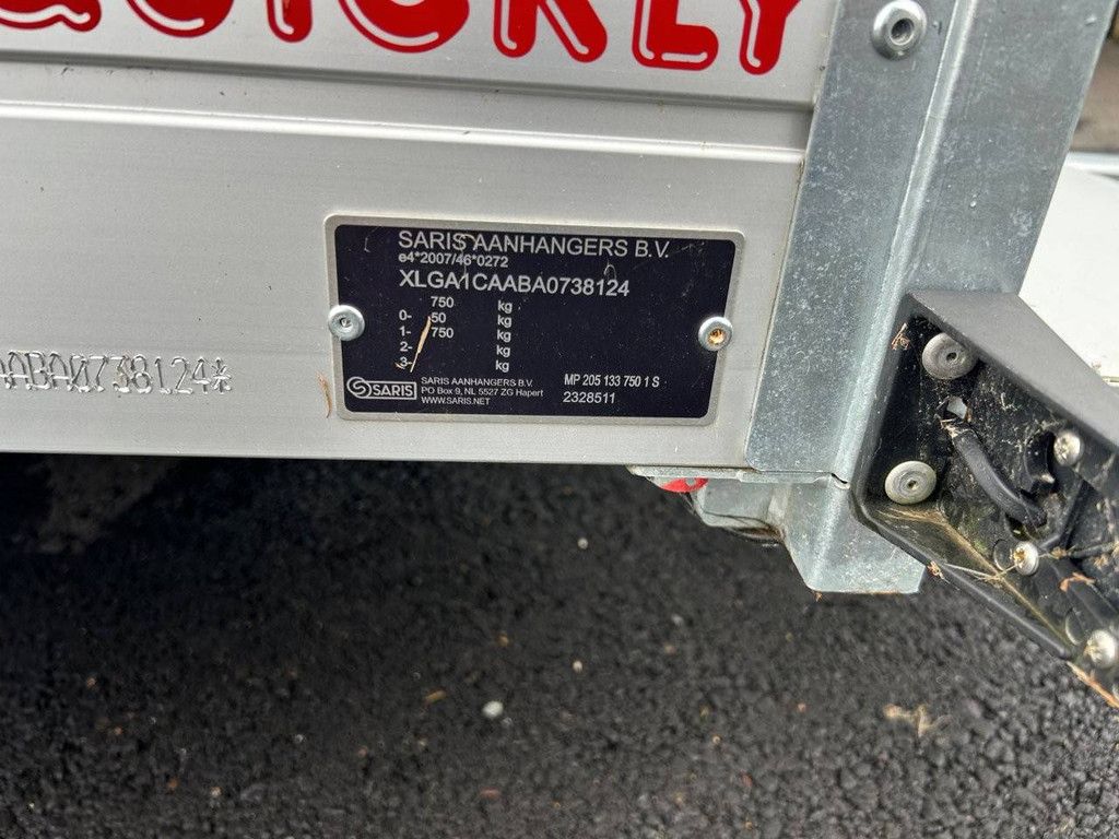 Trailer Saris MP 205x133 750kg 2.05x1.33m