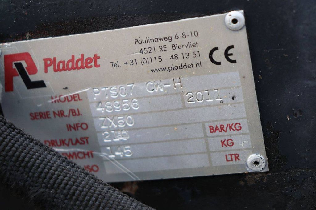 Quick coupler Pladdet PTS07 CW-H 2011