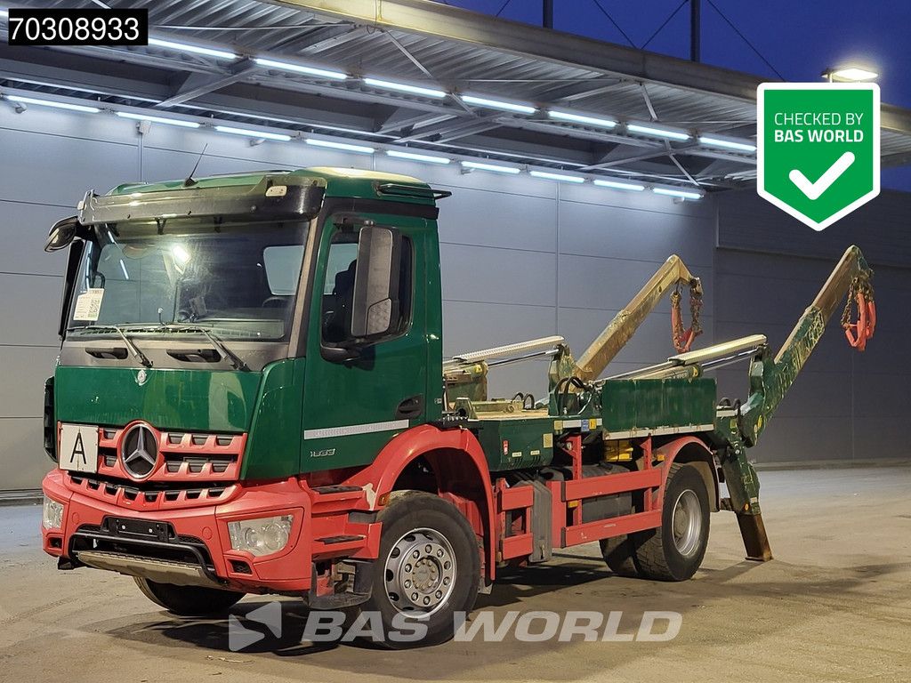 Mercedes Arocs 1833 4X2 Meiller Ak 12 LT skiploader Steelsuspension Big-Axle Automatic Euro 6