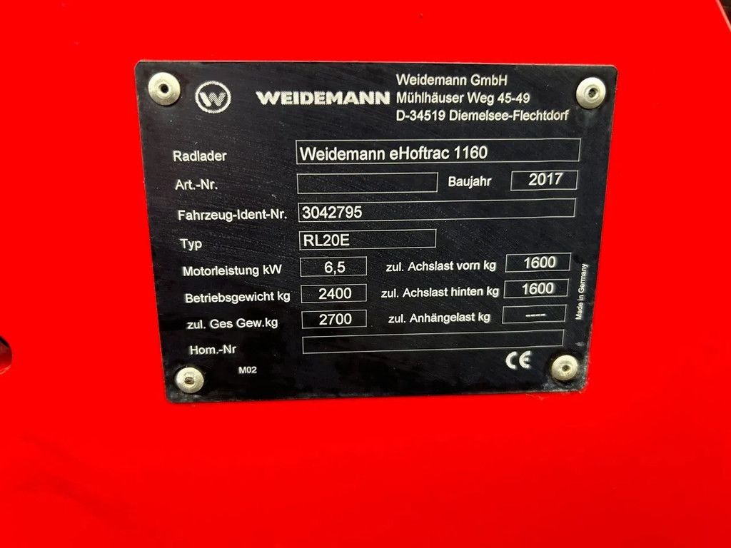 Weidemann 1160 E 100% ELEKTRISCH