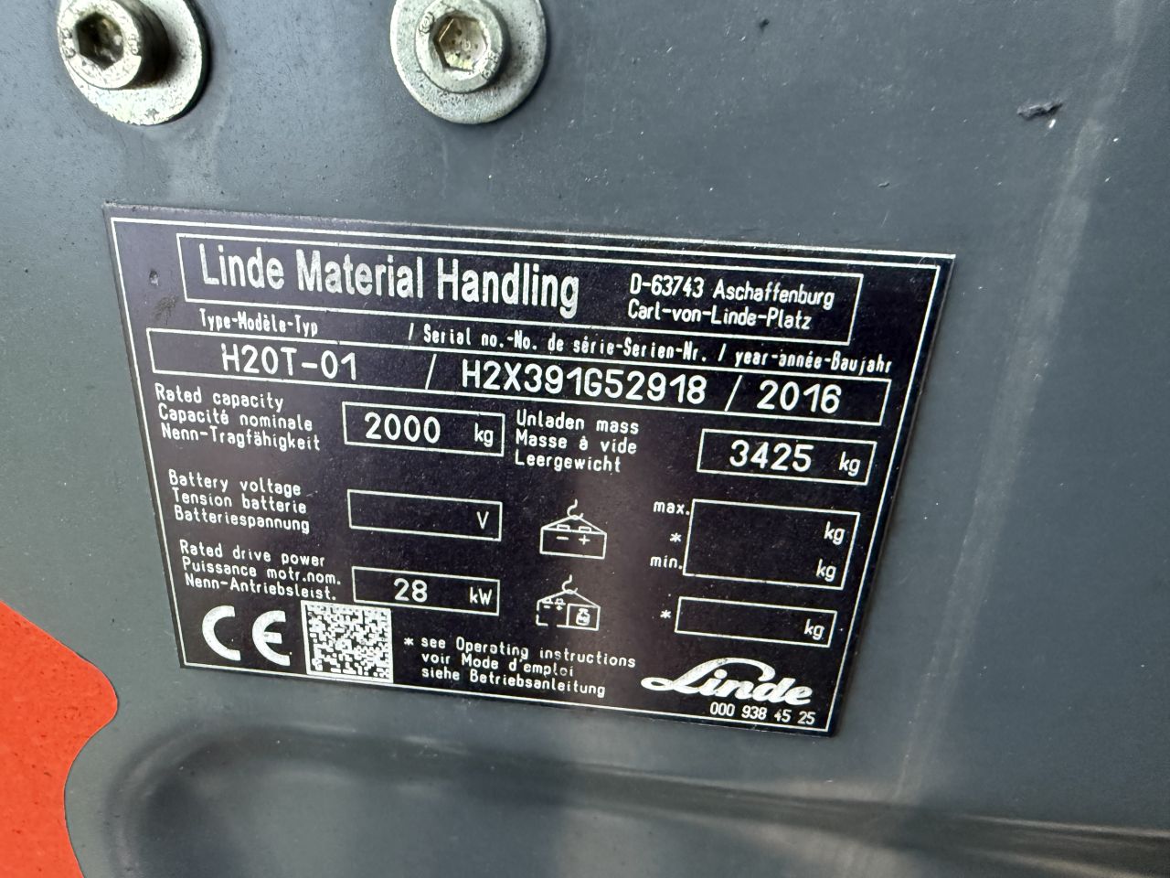 Linde 2000KG LPG heftruck triplex Freelift Sideshift BJ2016