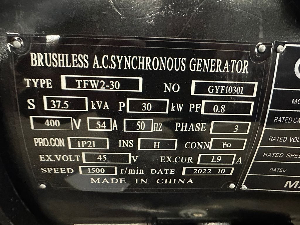 Giga power LT-W30GF 37.5 KVA Open generator