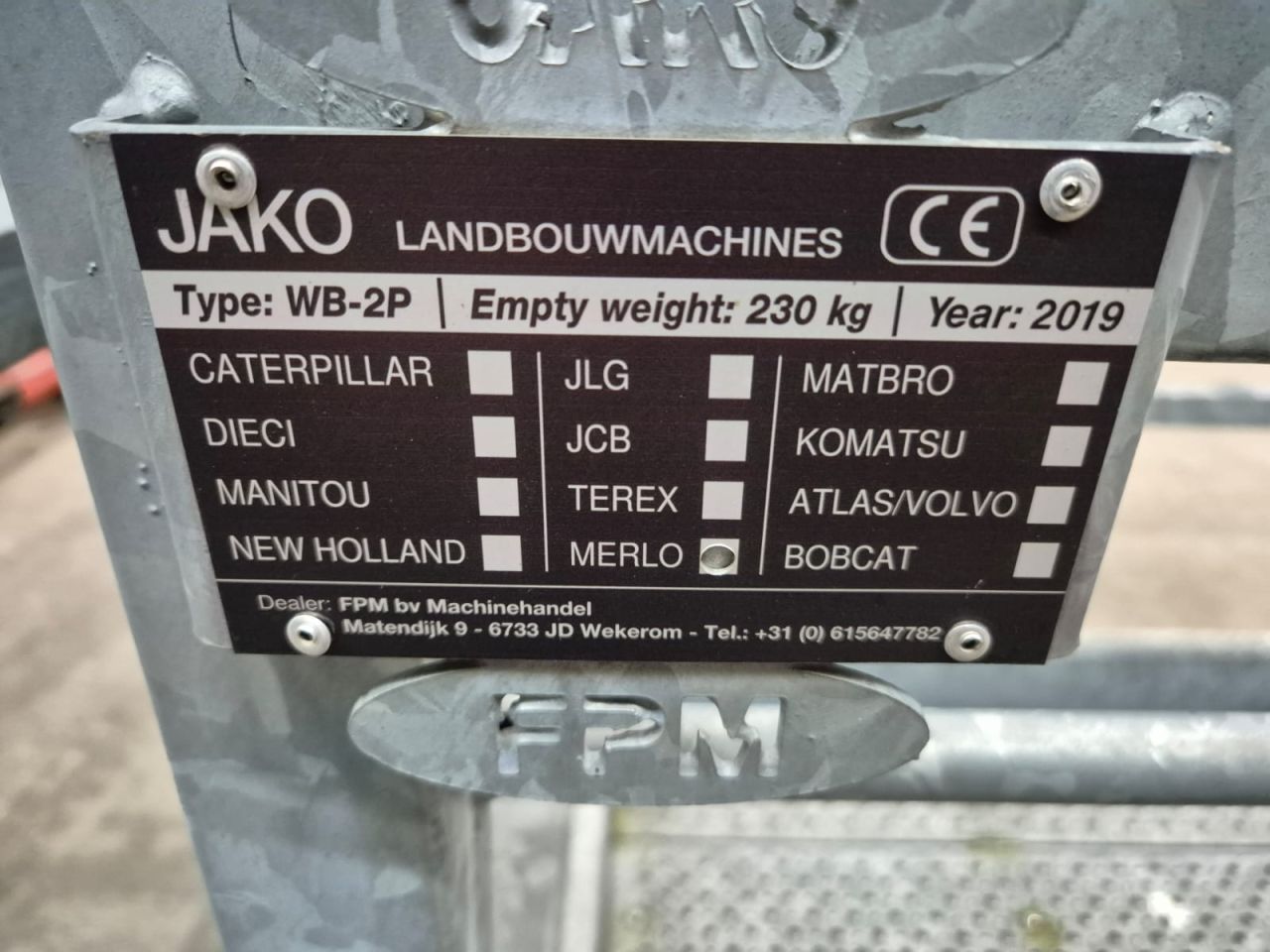 Werkbak Merlo aansluiting