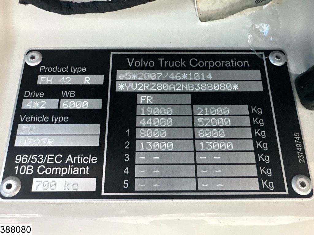 Volvo FH 460 EURO 6, LNG, Standairco, Dhollandia