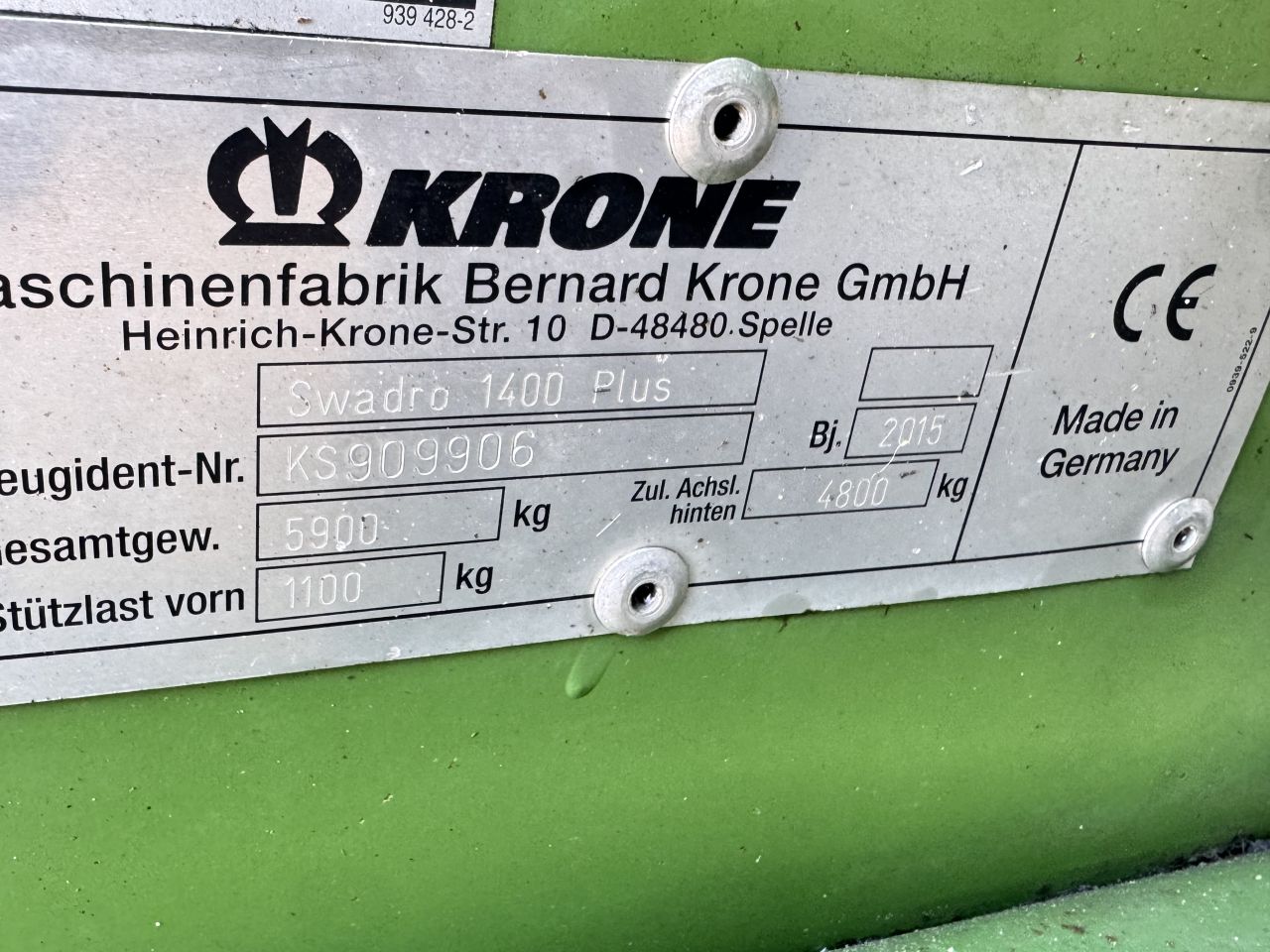 Krone Swadro 1400 Plus 4 rotor hark zwadhark