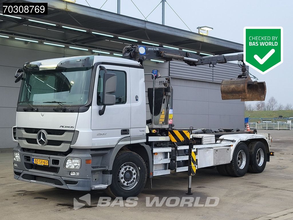 Mercedes Actros 2532 6X2 NL-Truck HMF 1643 Z2 Crane Kran 21 tons VDL Hooklift Lift-Axle Euro 5