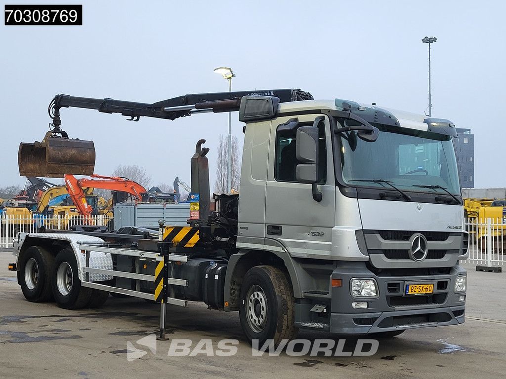 Mercedes Actros 2532 6X2 NL-Truck HMF 1643 Z2 Crane Kran 21 tons VDL Hooklift Lift-Axle Euro 5