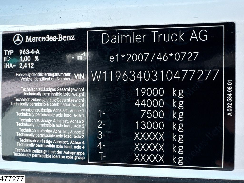 Mercedes Actros 1845 EURO 6d, Standairco, Mirrorcam