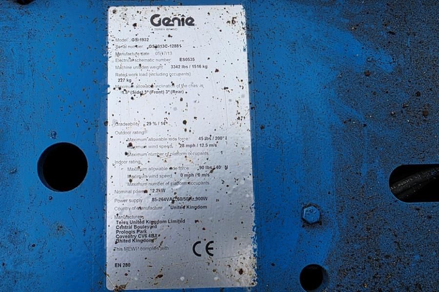 Genie GS1932 Electric, Working Height 7.8 m, 227kg Capac