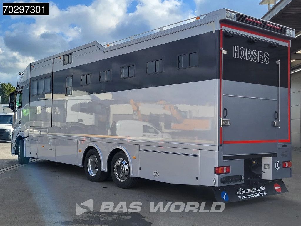 Mercedes Actros 2551 6X2 Pferdetransport Horse truck + Living Standairco Navi ACC Automatic Euro 6