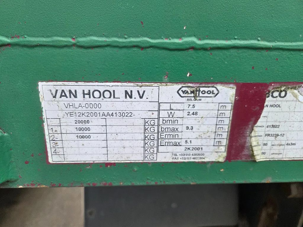 VAN HOOL 2K2001 2as schuifzeil
