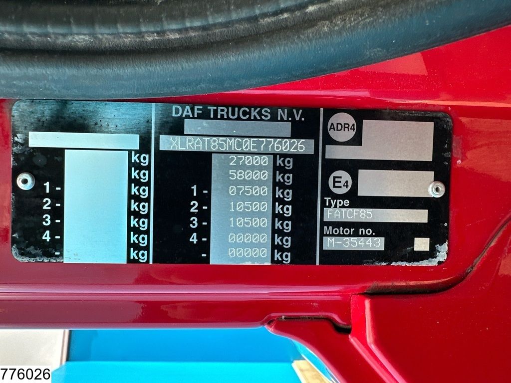 DAF 85 CF 460 6x4, Manual, Steel suspension, Retarder