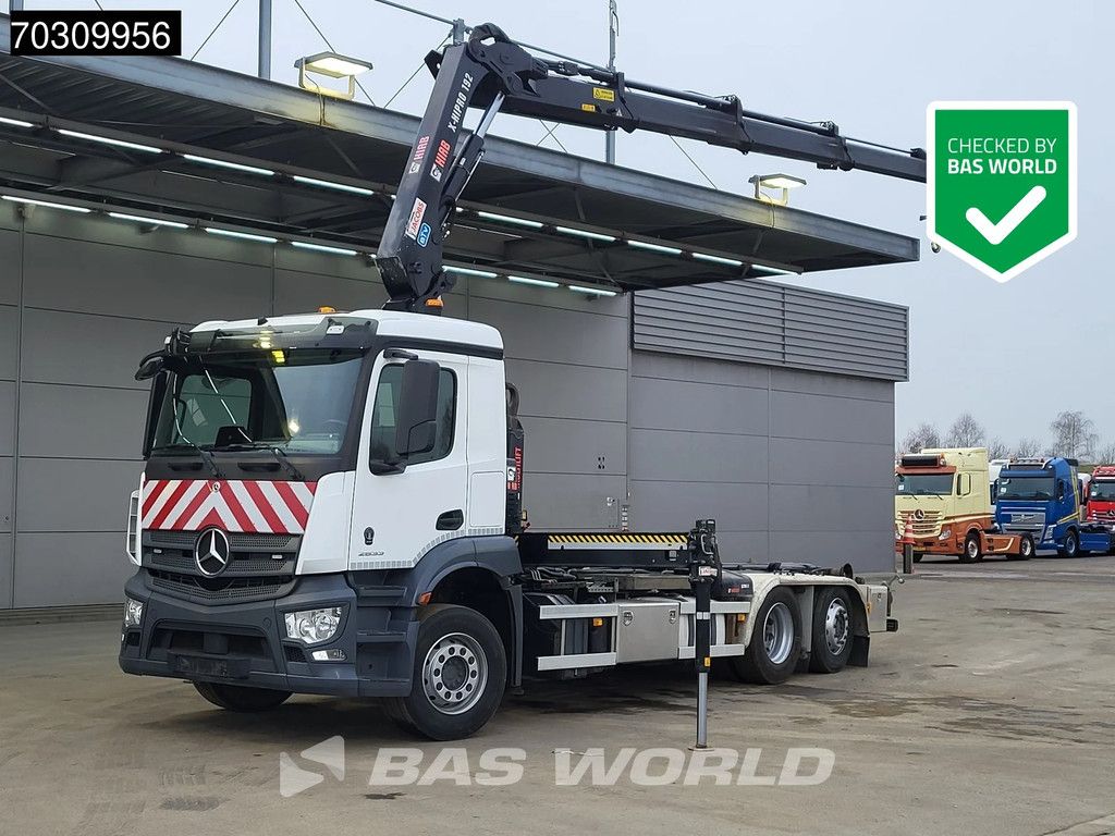 Mercedes Actros Actros 2633 6X2 HIAB X-HIPRO 192 E-3 Crane + 21tons Multilift Lift+Steering axle Euro 6