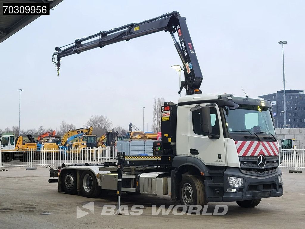 Mercedes Actros Actros 2633 6X2 HIAB X-HIPRO 192 E-3 Crane + 21tons Multilift Lift+Steering axle Euro 6