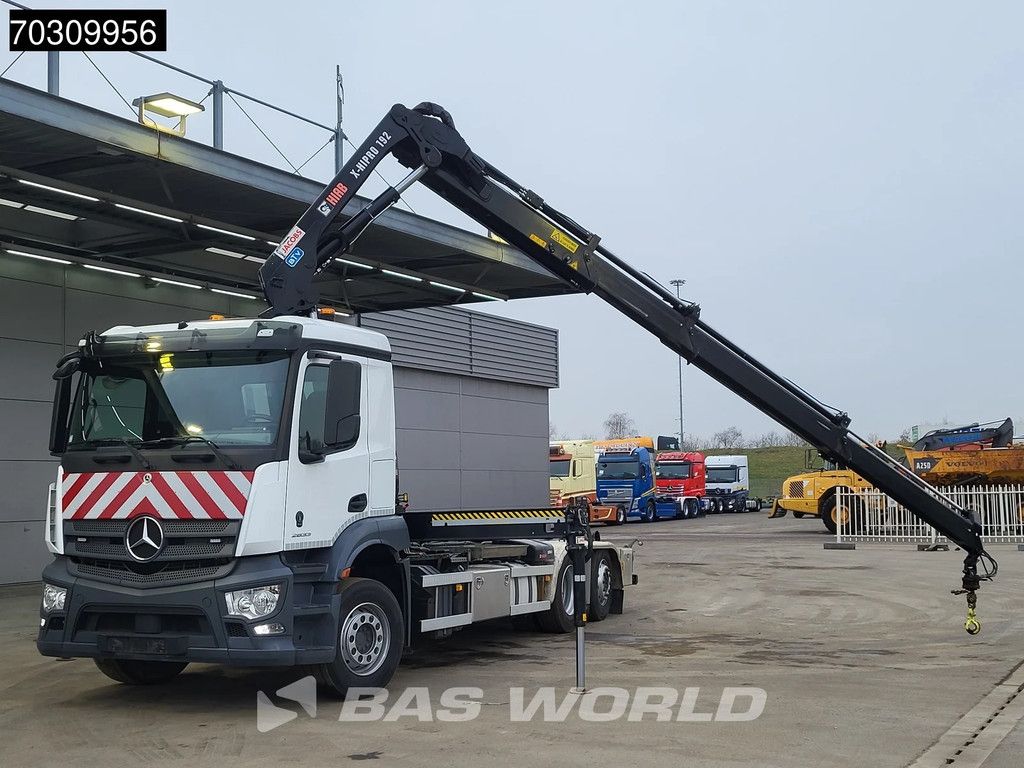 Mercedes Actros Actros 2633 6X2 HIAB X-HIPRO 192 E-3 Crane + 21tons Multilift Lift+Steering axle Euro 6