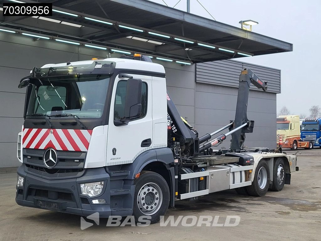 Mercedes Actros Actros 2633 6X2 HIAB X-HIPRO 192 E-3 Crane + 21tons Multilift Lift+Steering axle Euro 6