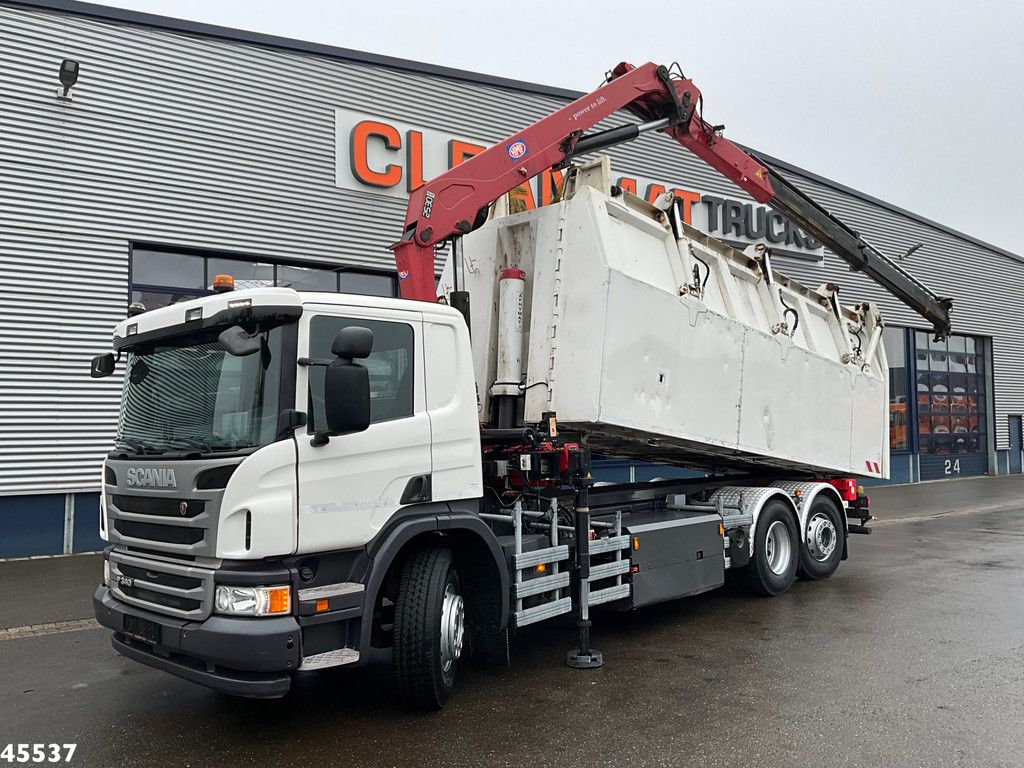 Scania P 340 Euro 6 CNG HMF 25 Tonmeter laadkraan