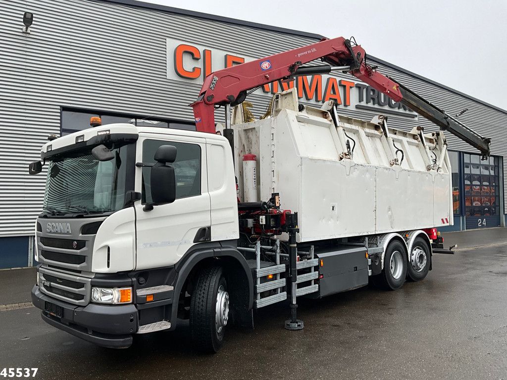 Scania P 340 Euro 6 CNG HMF 25 Tonmeter laadkraan