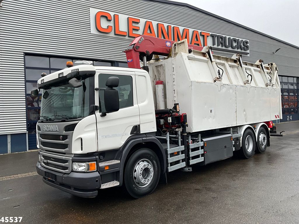 Scania P 340 Euro 6 CNG HMF 25 Tonmeter laadkraan
