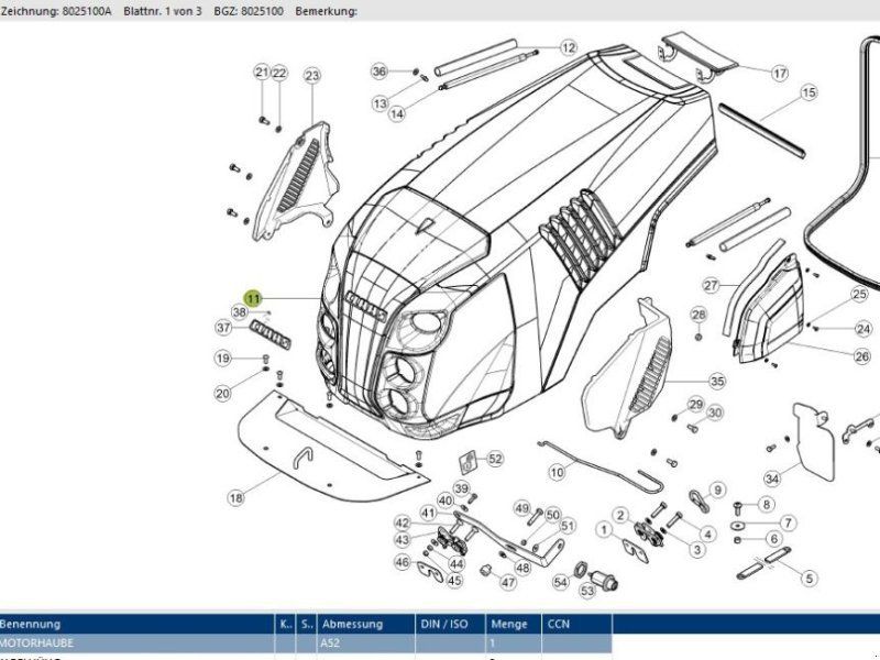 Claas Motorhaube Arion 4xx A21