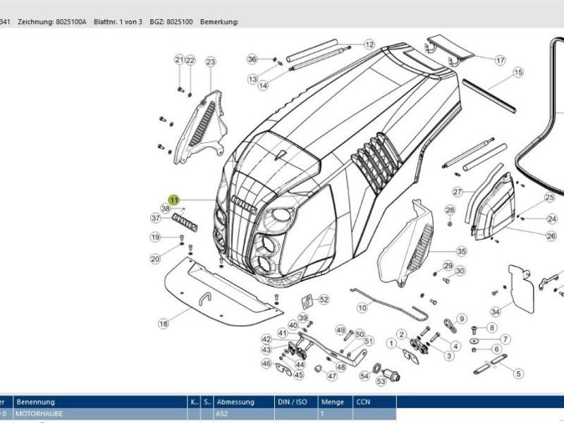 Claas Motorhaube Arion 4xx A32 (A52)
