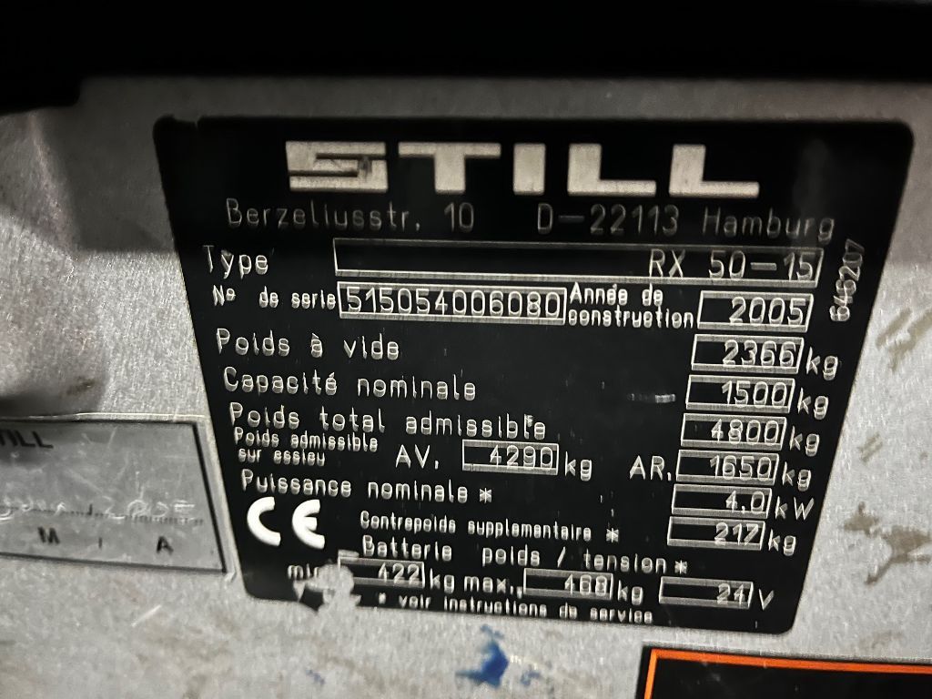 STILL RX50-15 Elektrische heftruck, accu bj. 2020, TRIPLO/SIDES
