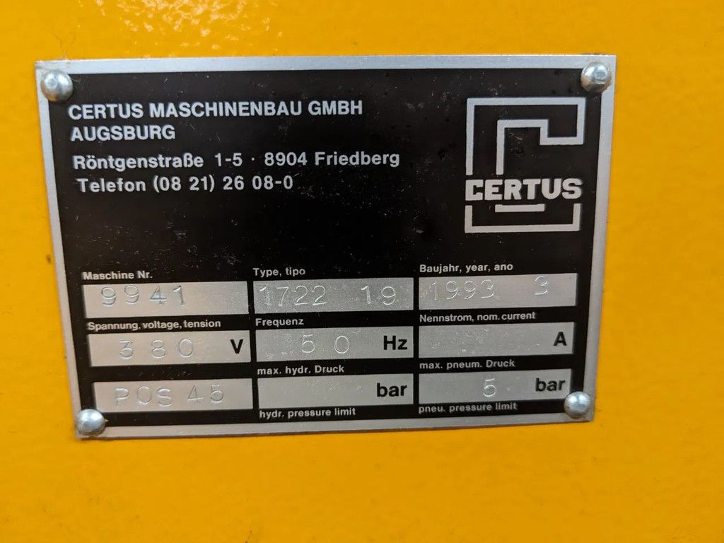 Certus Dozen sluiter, 1722/19