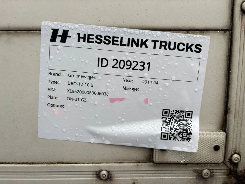 Groenewegen 11M City-trailer Stuuras Dhollandia Laadklep 2000KG APK 05-2026