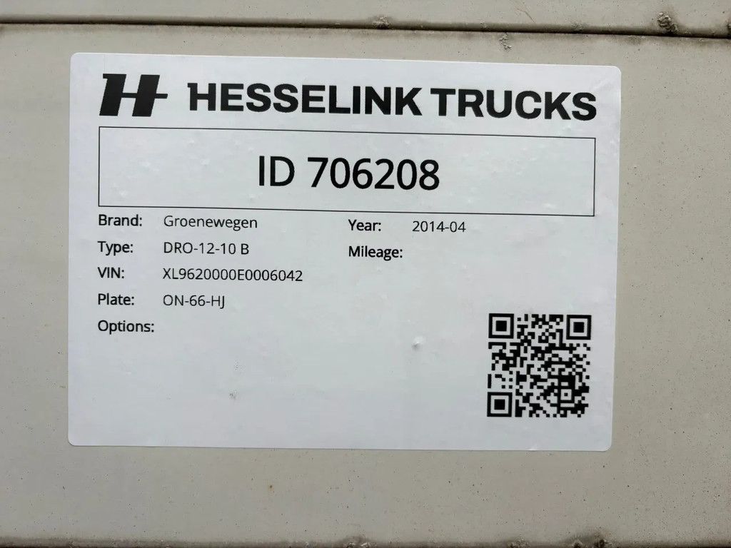 Groenewegen 11M City-trailer Stuuras Dhollandia Laadklep 2000KG APK 04-2026