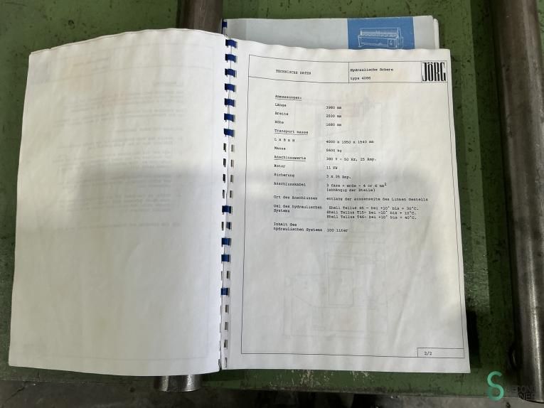 Sheet shears Jörg 4086, 3050x6mm