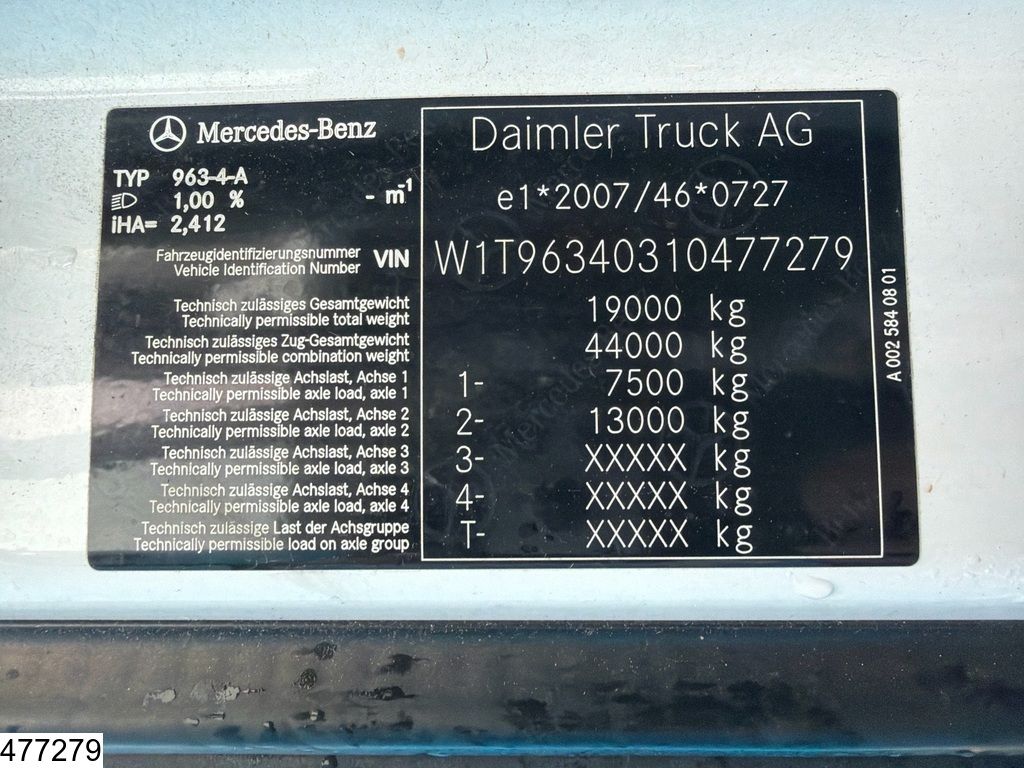 Mercedes Actros 1845 EURO 6d, Standairco, Mirrorcam