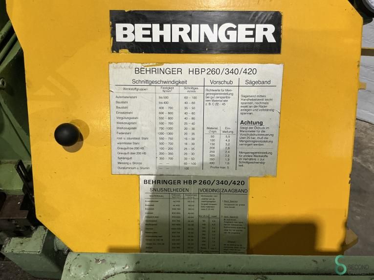 Bandsägemaschinen Behringer HBP-340 x 500mm 1984
