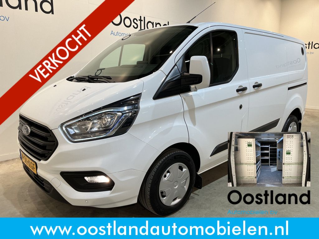 Ford Transit Custom 300 2.0 TDCI L1H1 Trend 130 PK / Servicebus / Bott Inrichting / Euro 6 / Schuifdeur L + R / Airco / CarPlay / Klep / PDC / Navigatie / 3-Zits