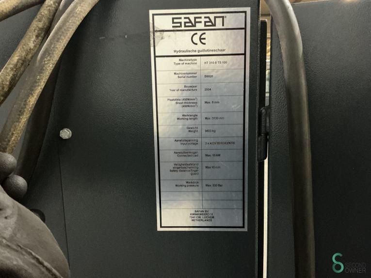 Sheet shears Safan HT 310-8 TS 100 2004