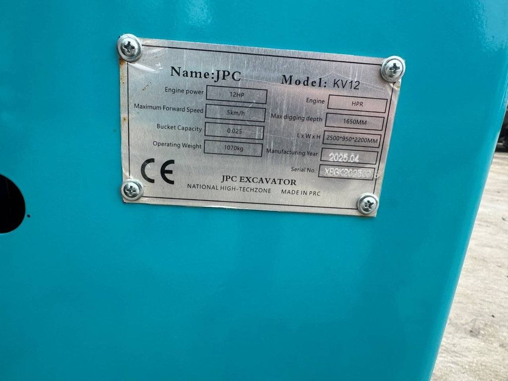 Minigraver JPC KV12 Benzine 2025 Nieuw