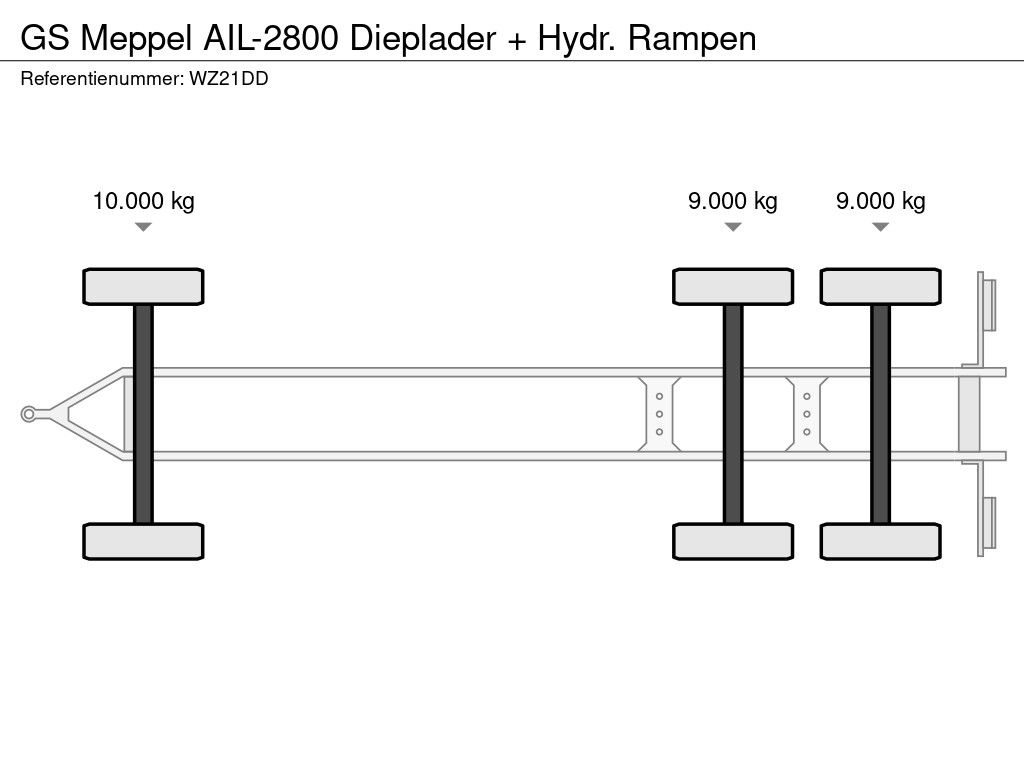 GS Meppel AIL-2800 Dieplader + Hydr. Rampen