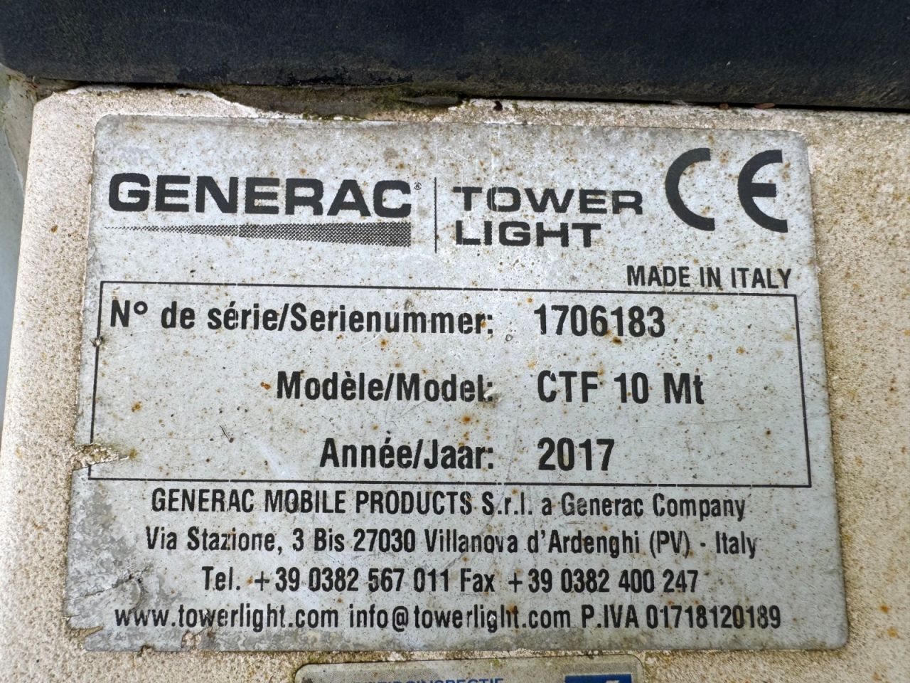 Generac lichtmast 10 meter 230V 4x400W telescopisch