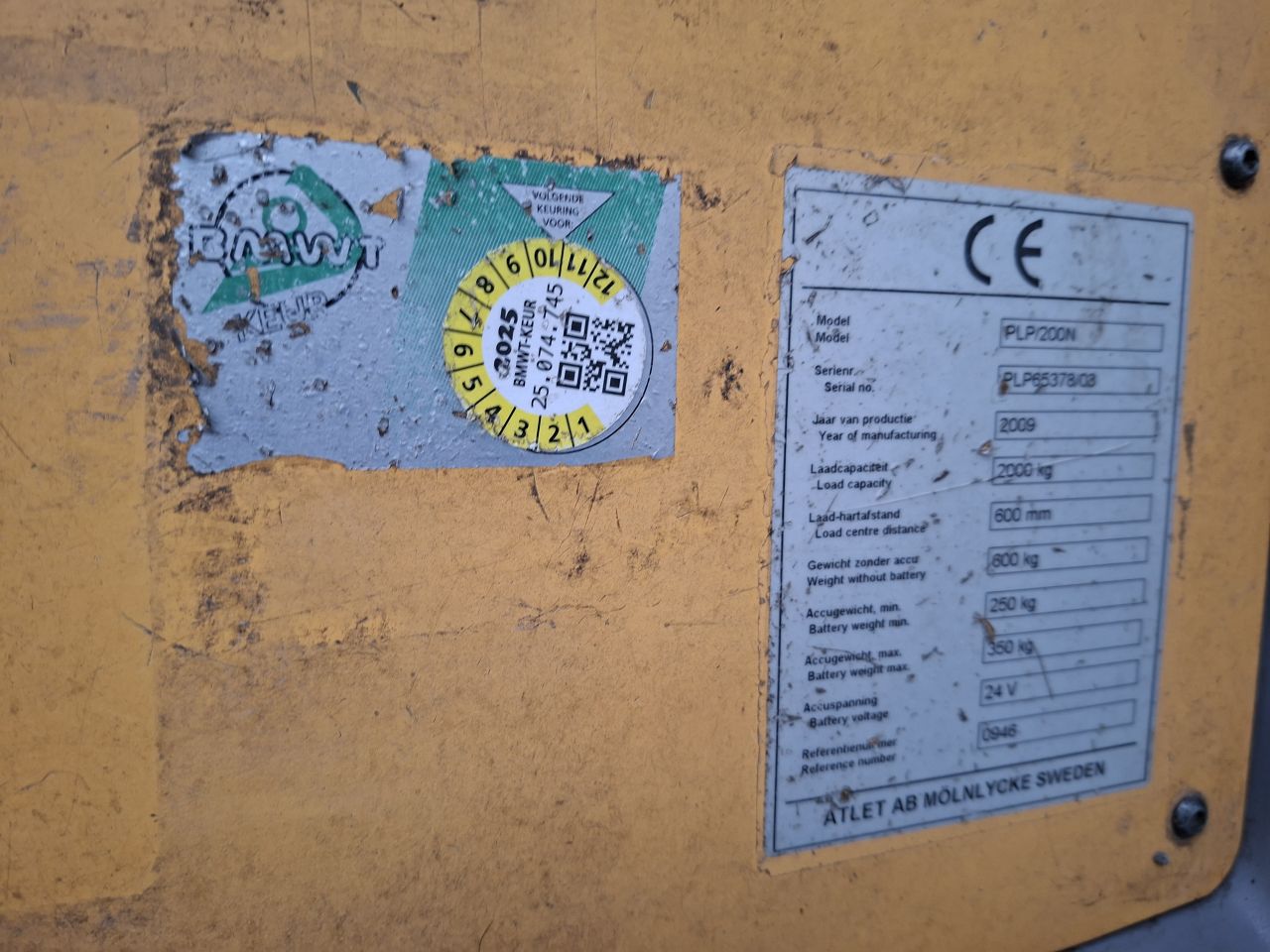 Elektrisch meerij palletwagen ATLET PLP/200N 2 ton accu 2020