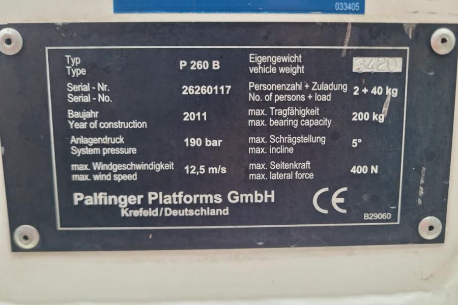 Palfinger P260B As - Is, Dutch Registration, Driving Licence