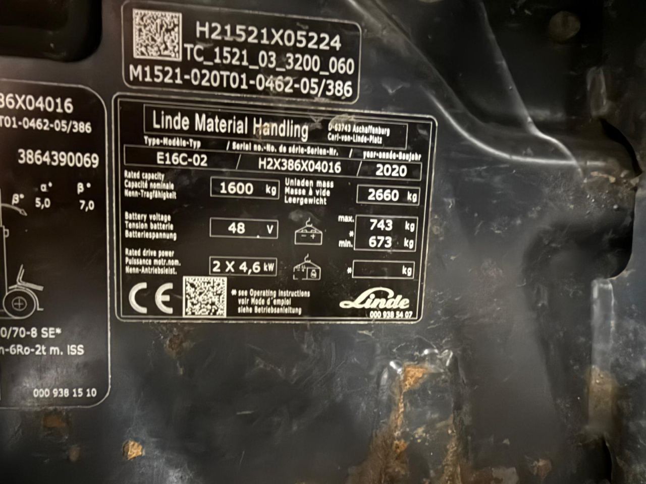 Heftruck Linde E16-02 bj 2020 HH 4600 mm Side-shift