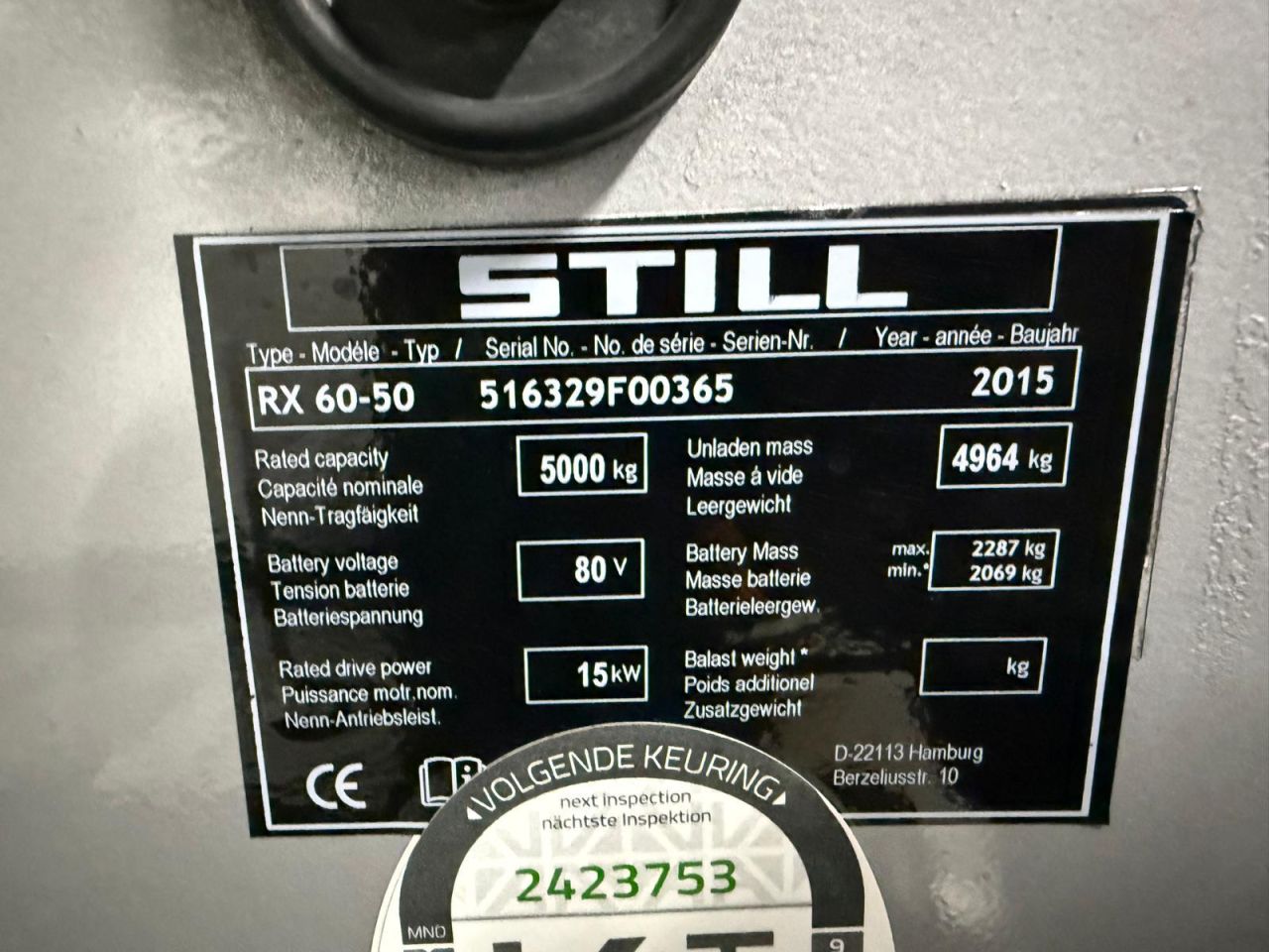 Heftruck Still RX 60-50 Bouwjaar 2015 Draaiuren 9207.